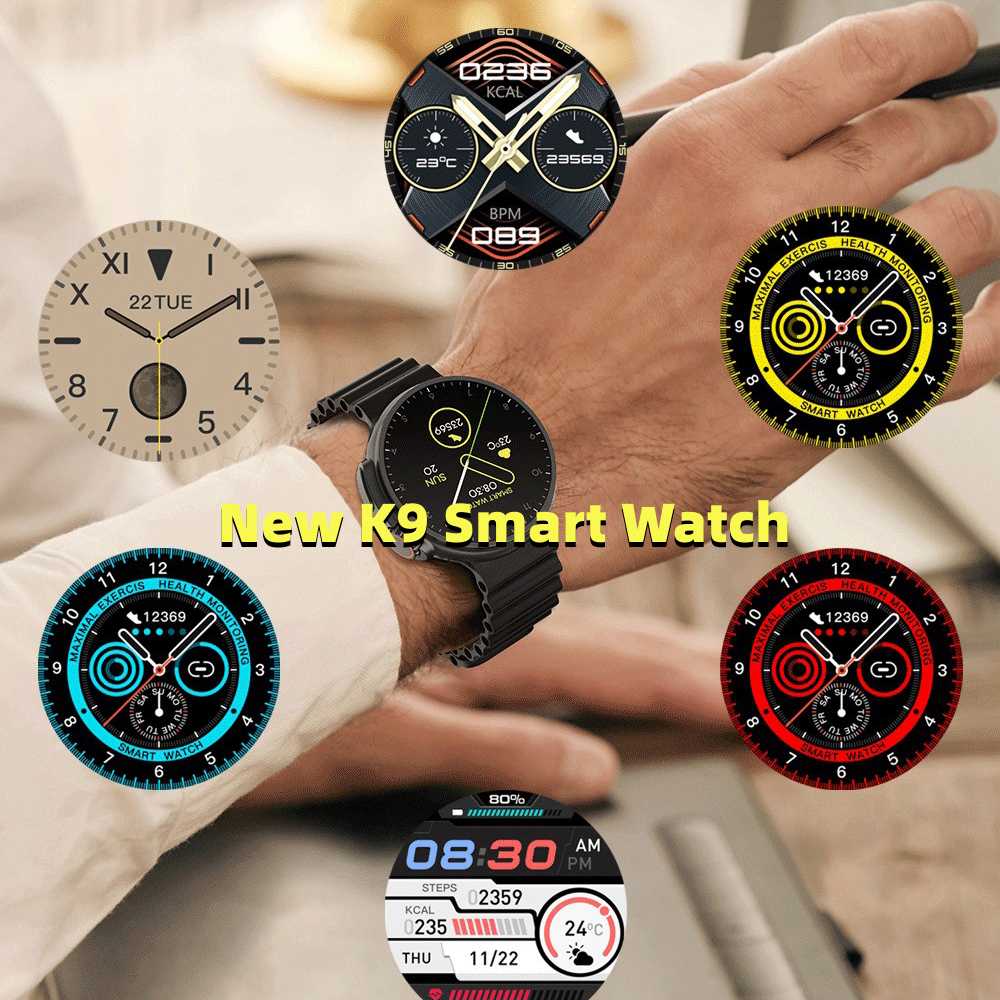 New K9 Smart Watch 1.39 Round Screen Encoder True Screw Clip Wireless Charging NFC Offline Collection And Payment Function Get Me Products