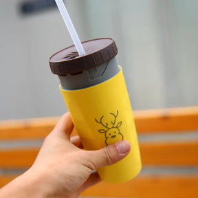 No Cover Twist Cup Travel Portable Cup Double Insulation Tumbler Straw Sippy Water Bottles Portable For Children Adults - Get Me Products