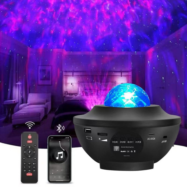 Starry Sky Projection Light Bluetooth Music Light Full Sky Star Water Pattern Light Laser Laser Flash Atmosphere Projection Light Starry Sky Light - Get Me Products