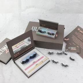 OEM Natural 3D thick strip full lashes Double Layered Look 25mm full strip mink eye lashes - Get Me Products