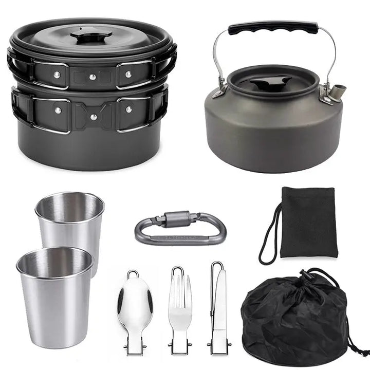 Outdoor Portable Cookware Mess Kit Camping Hiking Picnic - Get Me Products