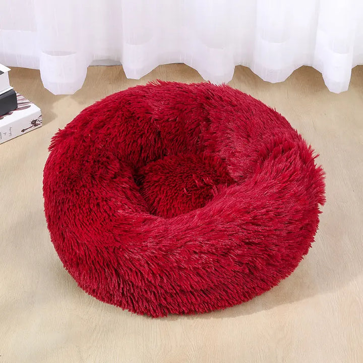 Pet Cats and Dogs Luxury Donut Bed Warm Soothing Joints Deepen Sleeping fluffy dog bed - Get Me Products