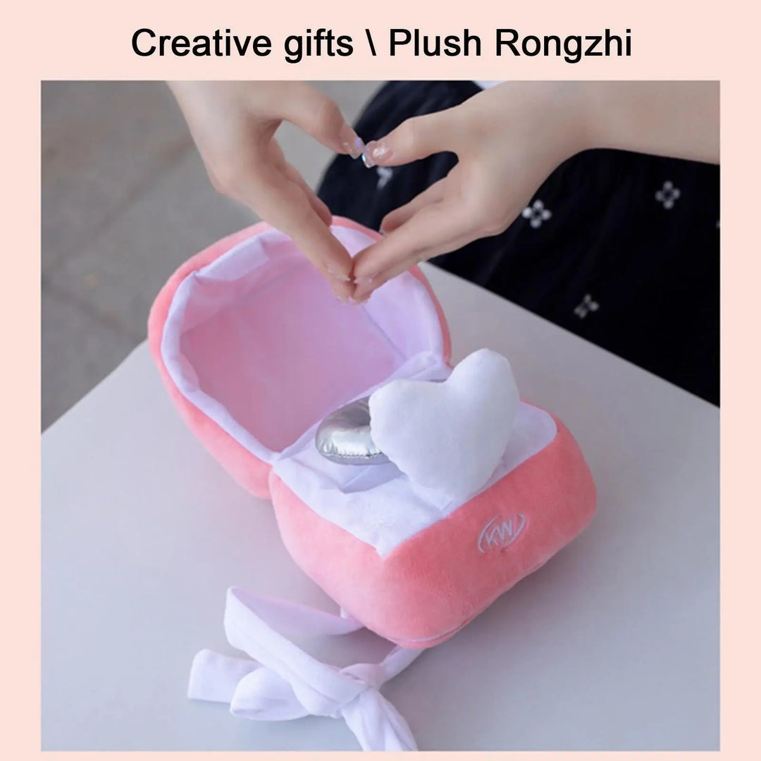 Pink Ring Box Plush Toy Love Diamond Ring Case Toy Stuffed Ring Surprise Gift Box Propose Memory Wedding Gift for Women T5P9 - Get Me Products