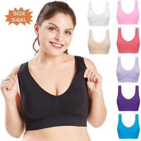 Plus Size Bras For Women Seamless Bra With Pads Big Size 5XL 6XL Bralette Push Up Brassiere Bra Vest - Get Me Products