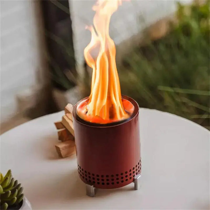 Portable Tabletop Fire Pit For Outdoor Wood Pellet Burning Spark Bowl With Stand Concrete Fire Pit Stainless Steel Mini Burners - Get Me Products