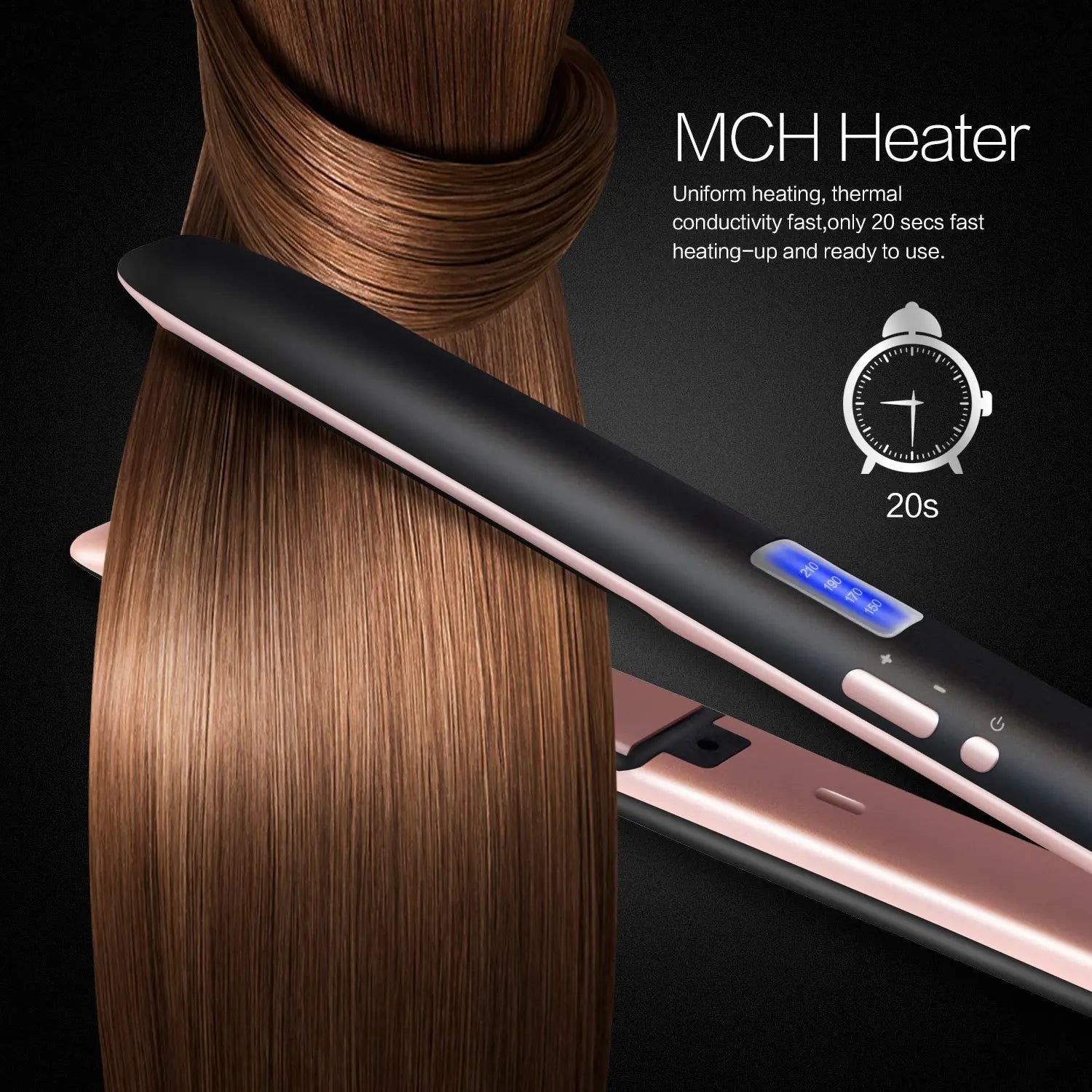 Professional Hair Straightener 2in1 Flat Iron Curling Straight Hair Fast Ceramic Heating - Get Me Products