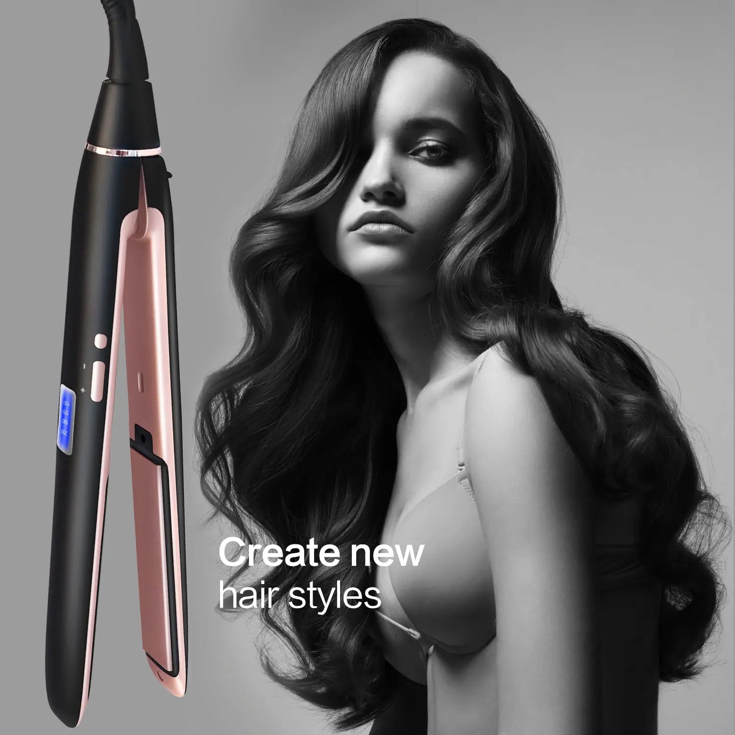 Professional Hair Straightener 2in1 Flat Iron Curling Straight Hair Fast Ceramic Heating - Get Me Products