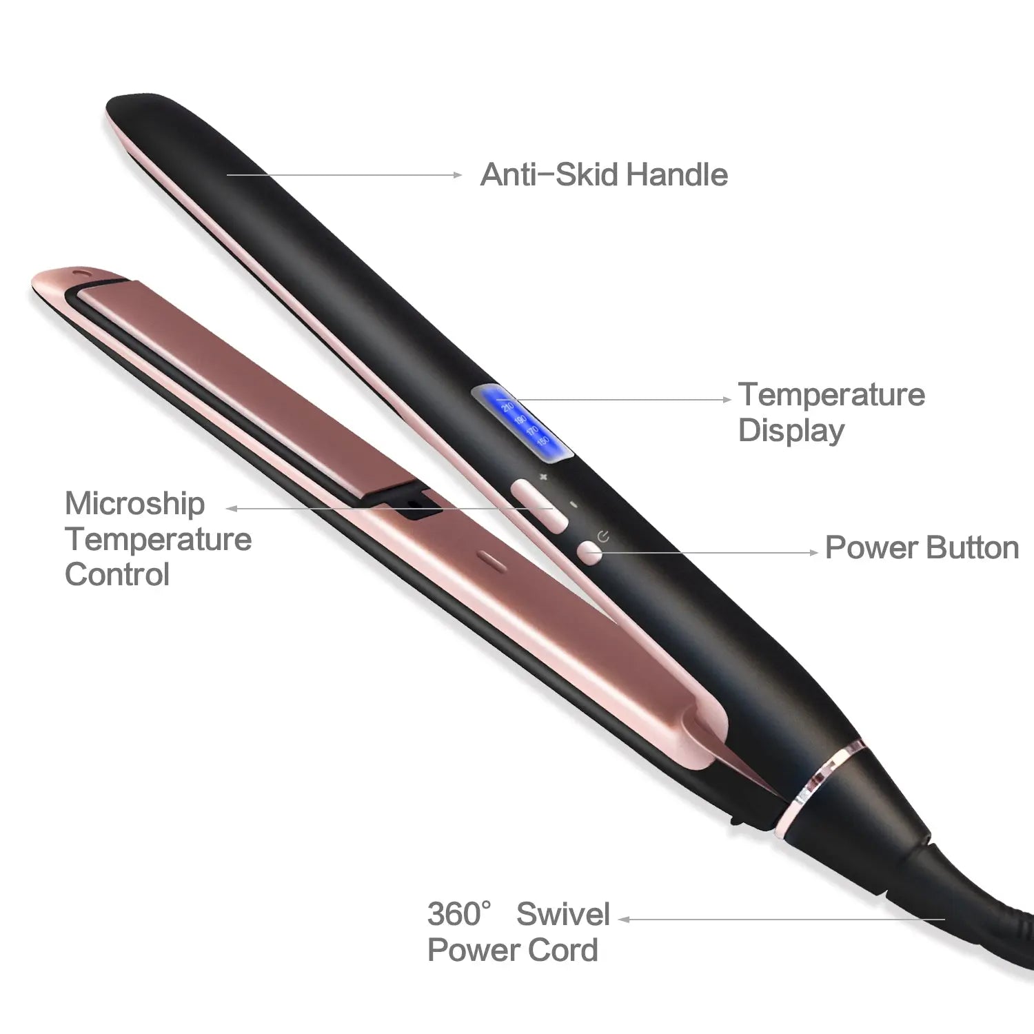 Professional Hair Straightener 2in1 Flat Iron Curling Straight Hair Fast Ceramic Heating - Get Me Products