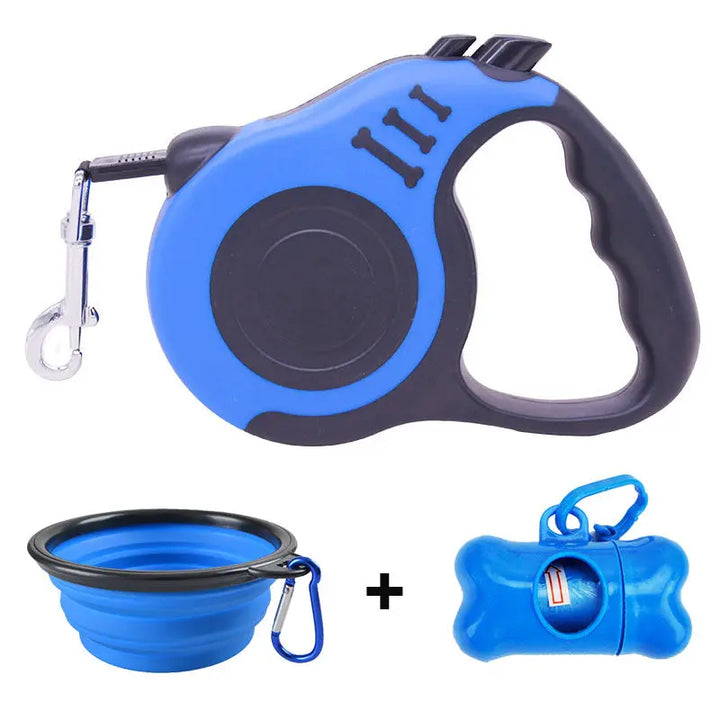 Retractable Dog Leash With Dog Poop Waste Bag Dispenser And Dog Bowl Heavy Duty Walking Limit For Pet Leash Pet Accessories - Get Me Products