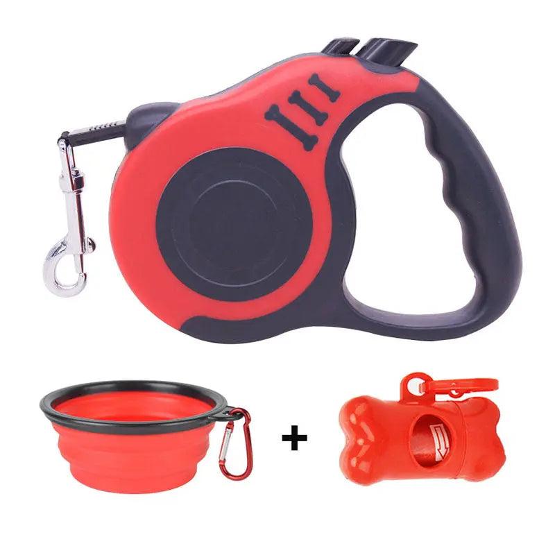 Retractable Dog Leash With Dog Poop Waste Bag Dispenser And Dog Bowl Heavy Duty Walking Limit For Pet Leash Pet Accessories - Get Me Products