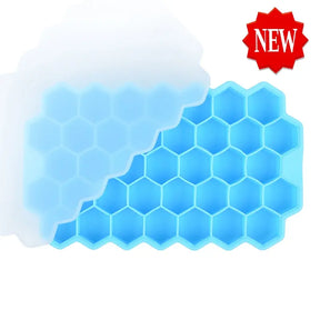 SILIKOLOVE Honeycomb Ice Cube Trays with Removable Lids Silica Gel Ice Cube Mold BPA Free - Get Me Products