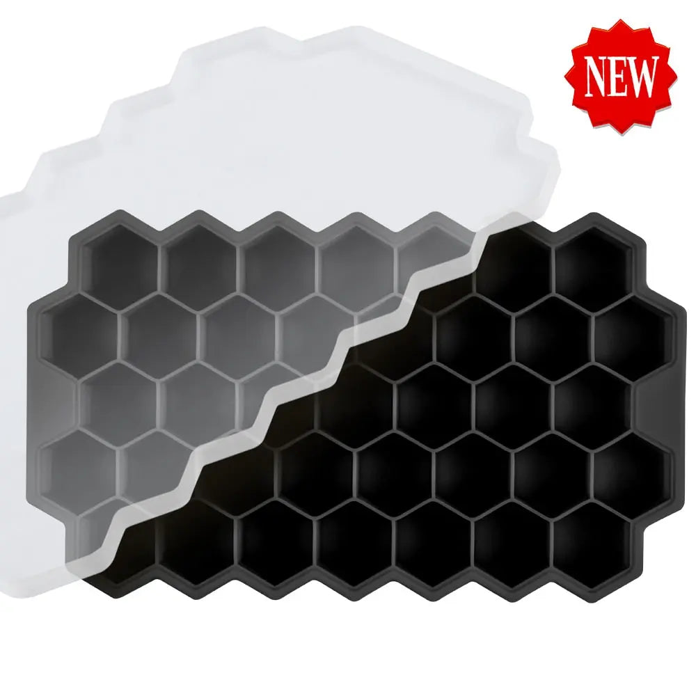 SILIKOLOVE Honeycomb Ice Cube Trays with Removable Lids Silica Gel Ice Cube Mold BPA Free - Get Me Products