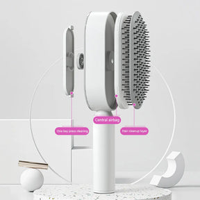 Self Cleaning Hair Brush For Women One-key Cleaning Hair Loss Airbag Massage Scalp Comb Anti-Static Hairbrush - Get Me Products