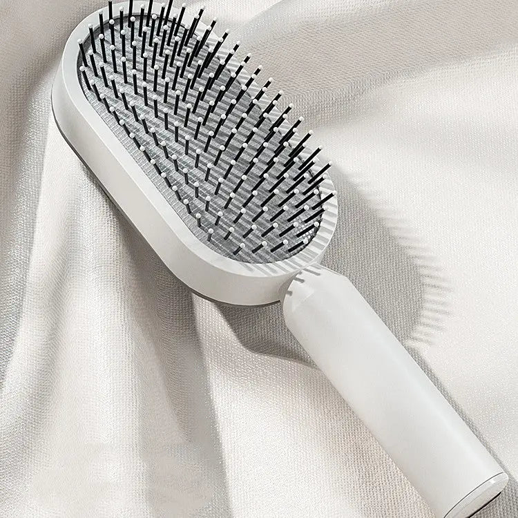 Self Cleaning Hair Brush For Women One-key Cleaning Hair Loss Airbag Massage Scalp Comb Anti-Static Hairbrush - Get Me Products