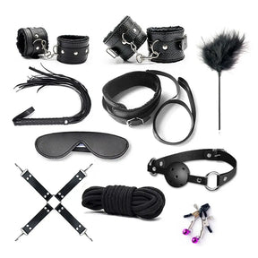 Sexy 10Pcs BDSM Toys Leather Bondage Sets Restraint Kits Sex Things For Couples - Get Me Products