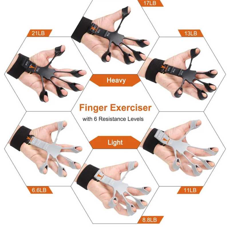 Silicone Grip Device Finger Exercise Stretcher Finger Gripper Strength Trainer Strengthen Rehabilitation Training - Get Me Products