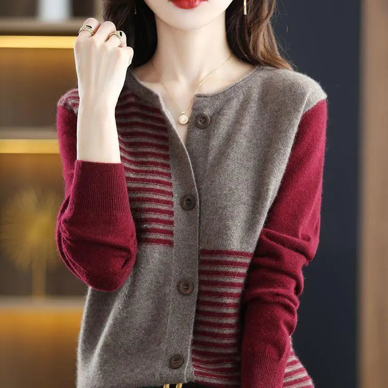 Slim Round Neck Sweater Loose Top - Get Me Products