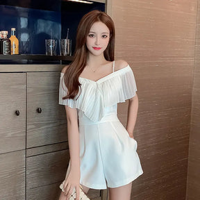 Sling Ruffled One-shoulder  Women's Small Jumpsuit - Get Me Products