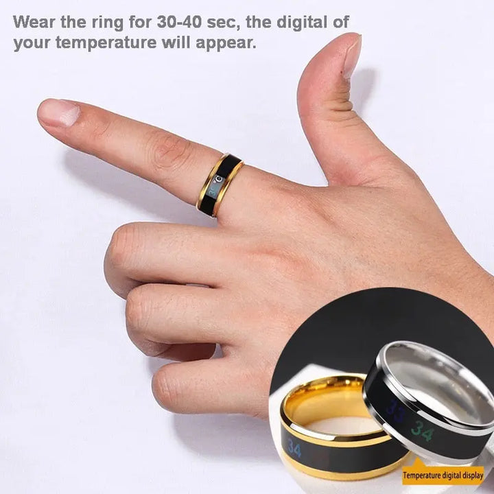 Smart Sensor Body Temperature Ring Stainless Steel Fashion Display Real-time Temperature Test Finger Rings - Get Me Products