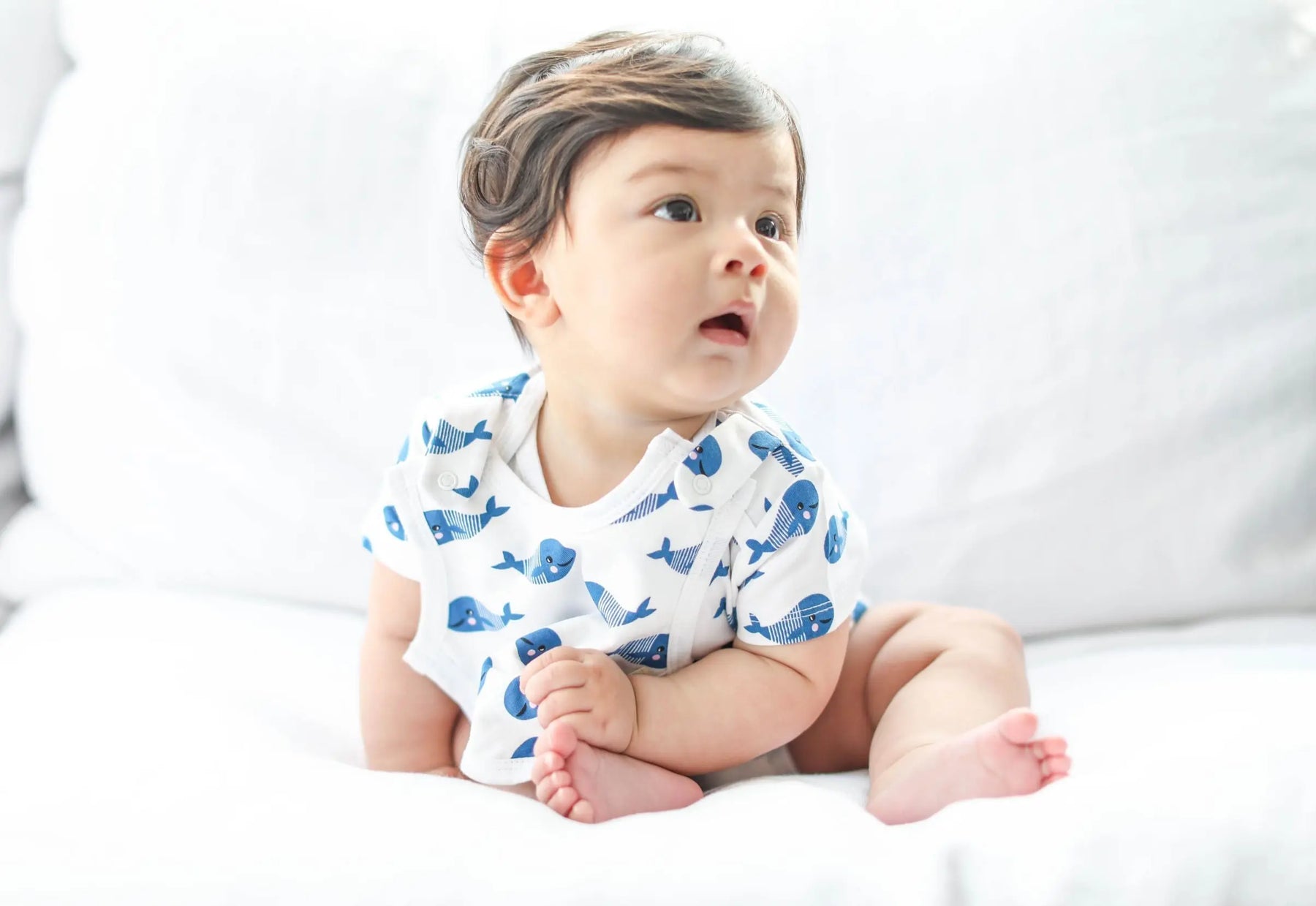 Smart Short Sleeve Bodysuit + Bib - Blue Whale - Get Me Products