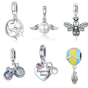 Sterling silver super mom charms pendants I love my family charm pendant kids charms for bracelet making jewelry - Get Me Products