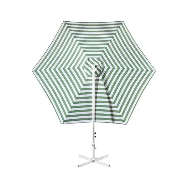 Outdoor Garden Umbrella – Green and White Stripe - Get Me Products