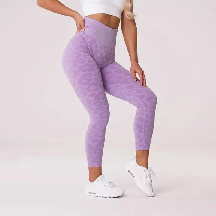 Thick High Waist leopard print Yoga Tight Tummy Control Workout Running Yoga Seamless Leggings High Raise Scrunch Booty Leggings - Get Me Products