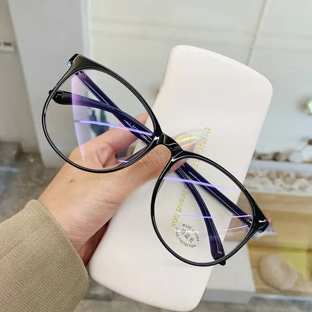 Transparent Computer Glasses Frame Women Men Anti Blue Light Round Eyewear Blocking Glasses Optical Spectacle Eyeglass - Get Me Products