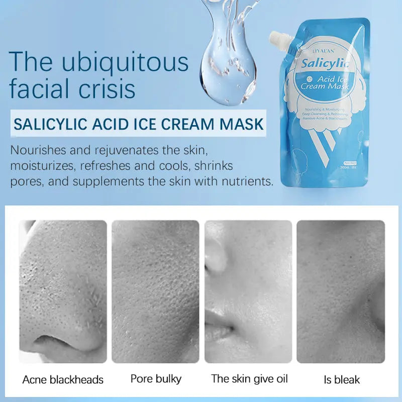 Trending Products Oil Control Facemask Skin Care Salicyclic Acid Anti Acne Salicylic Acid Cleansing Ice Cream Facial Mask - Get Me Products
