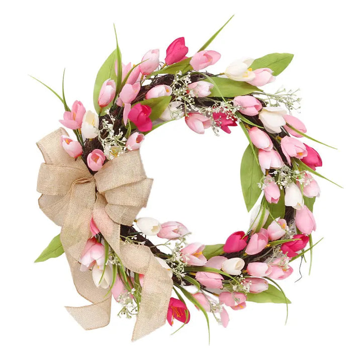 Two Tone Tulip Wreath Valentine's Day Easter Ornament Pendant - Get Me Products