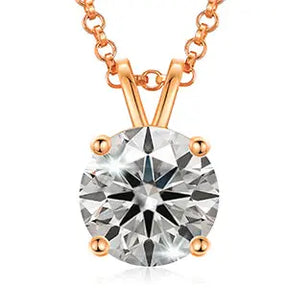 USA Stock Women Jewelry Classic 18K Gold Plated 925 Sterling Silver VVS Moissanite Diamond Pendant Necklace - Get Me Products