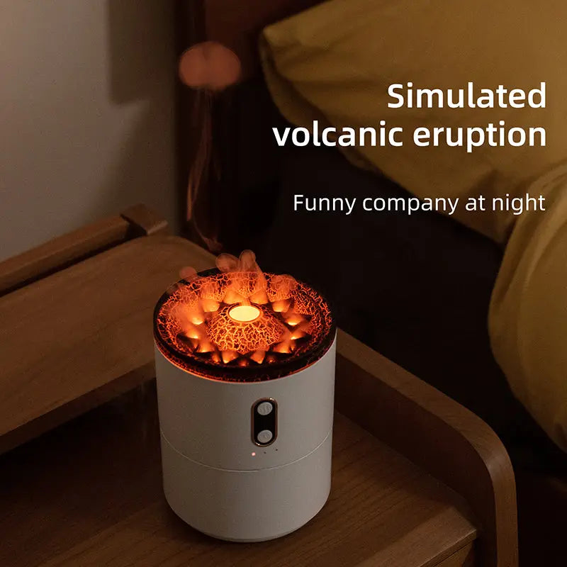 Volcanic Flame Aroma Essential Oil Diffuser USB Portable Jellyfish Air Humidifier Night Light Lamp Fragrance Humidifier - Get Me Products