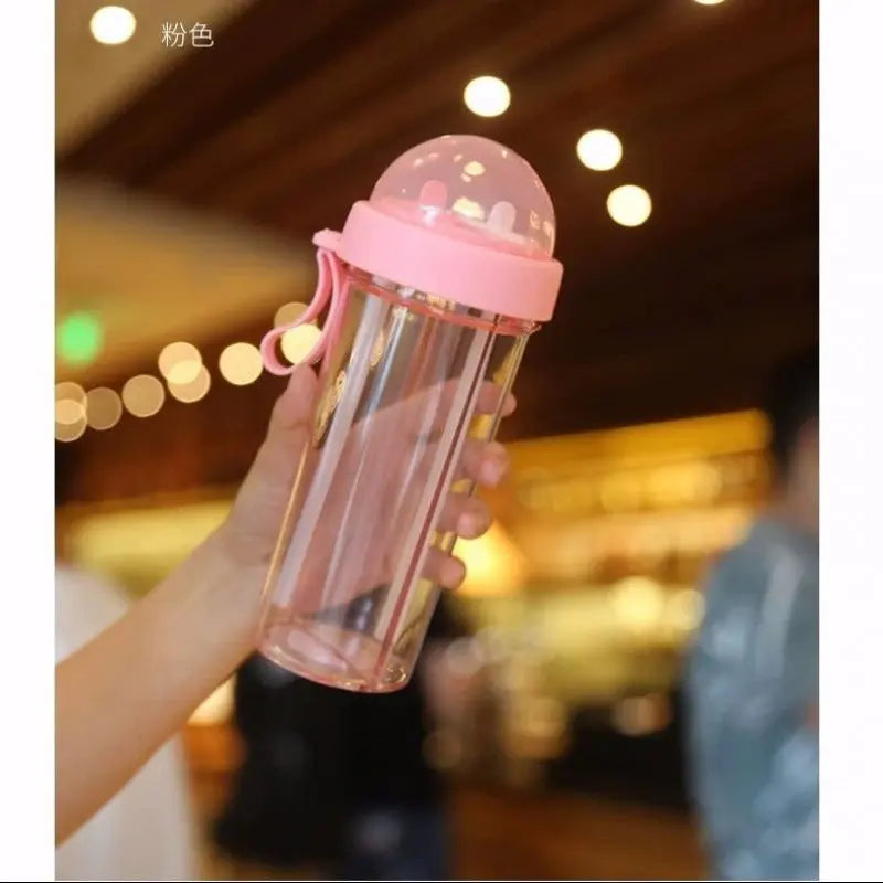 Water bottle Straw cup plastic juice dual purpose tea cup - Get Me Products