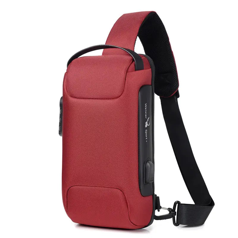 Waterproof USB Anti-theft Bag Men Oxford Crossbody Shoulder Bag Sling Multifunction Short Travel Messenger Chest Pack - Get Me Products