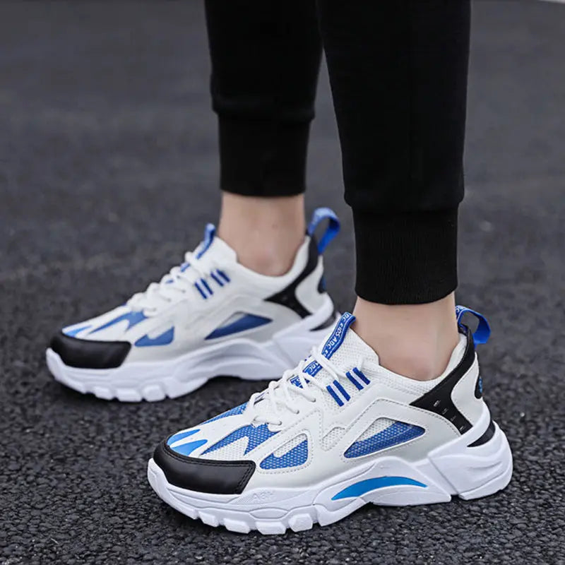 White Sneakers Men Non Slip Walking Running Shoes Sports - Get Me Products