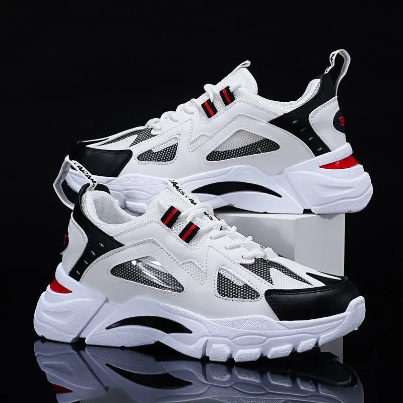 White Sneakers Men Non Slip Walking Running Shoes Sports - Get Me Products