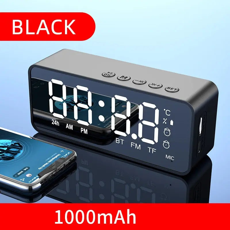 Wireless Bluetooth Speaker Small Mini Alarm Clock Portable Cannon Mini Voice Broadcast the Card Instert Vehicular Audio System - Get Me Products