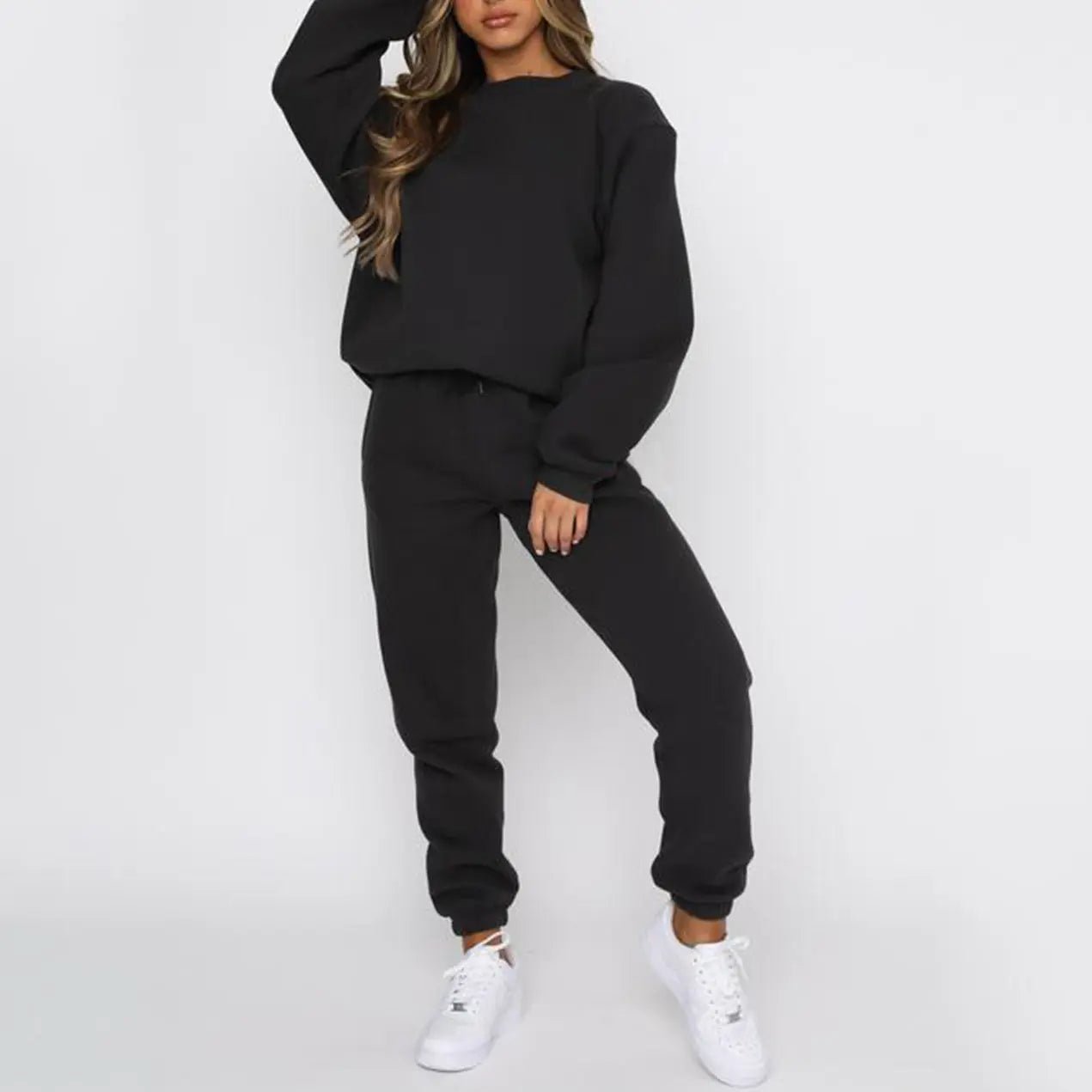 Women Clothing Vendor Wholesale Blank Brown Private Label Fleece Sweat Suits Set - Get Me Products