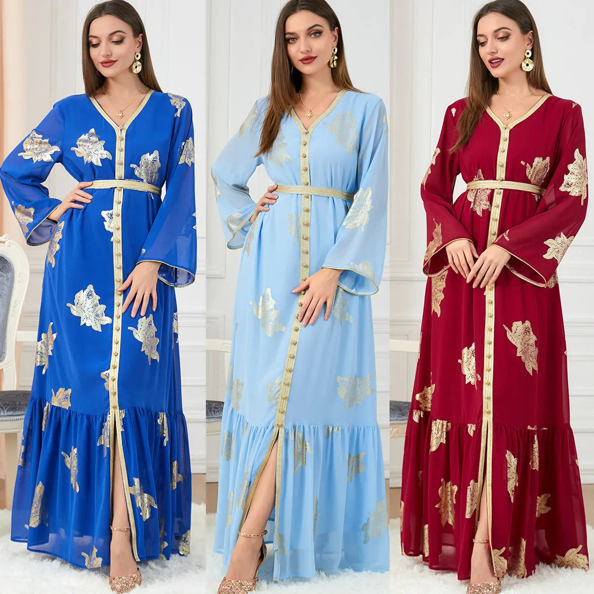 Women's Fashion Casual Long-sleeved Hot Gold Dresses - Get Me Products