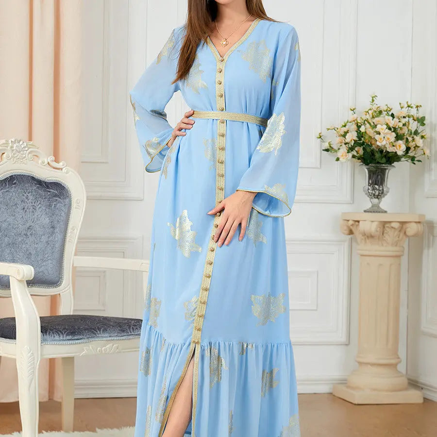 Women's Fashion Casual Long-sleeved Hot Gold Dresses - Get Me Products