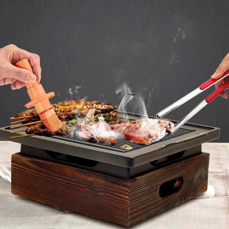 Wooden Seat Korean Style Grill Pan Grill Household Smokeless - Get Me Products