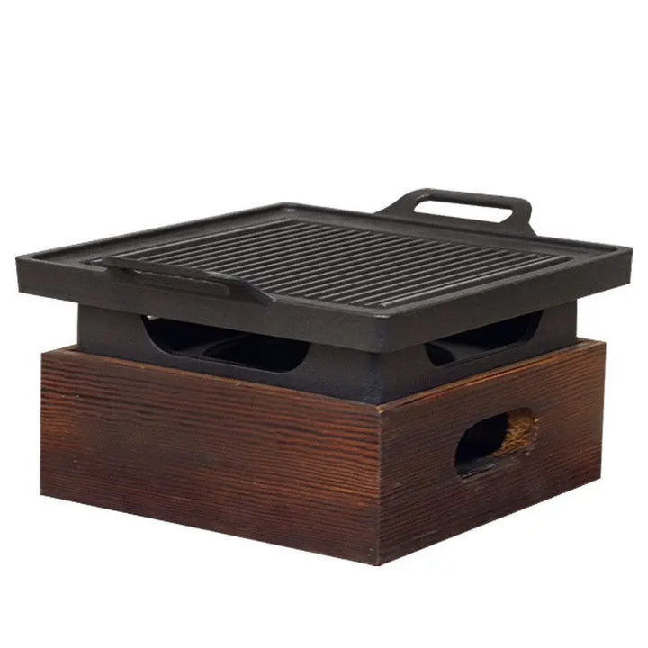 Wooden Seat Korean Style Grill Pan Grill Household Smokeless - Get Me Products