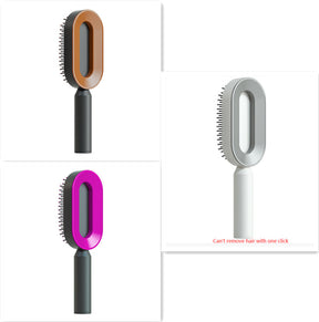 Self Cleaning Hair Brush For Women One-key Cleaning Hair Loss Airbag Massage Scalp Comb Anti-Static Hairbrush - Get Me Products