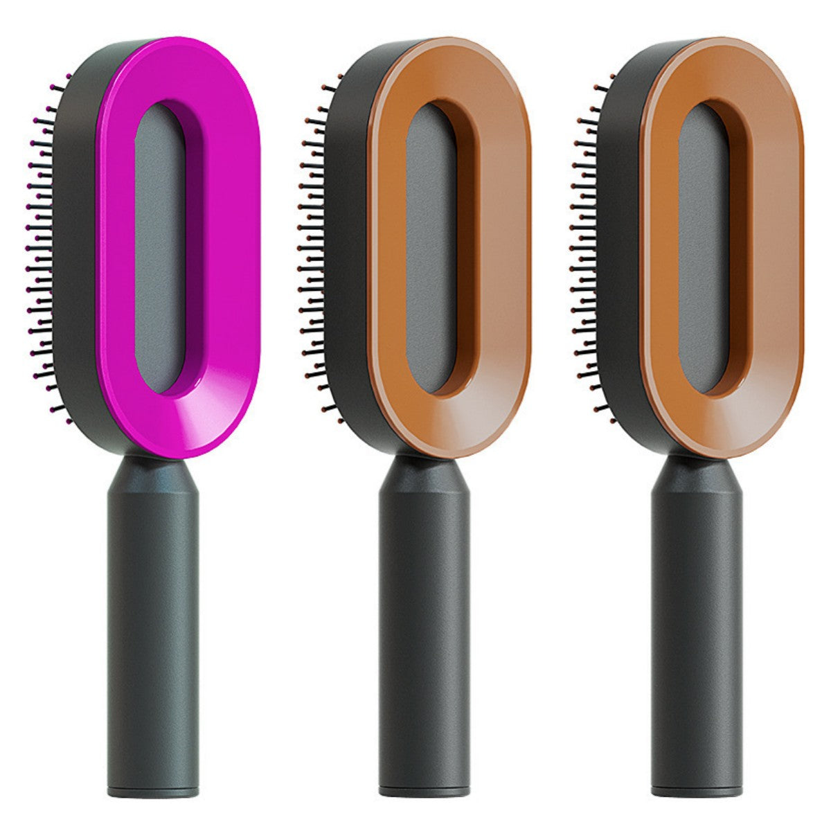 Self Cleaning Hair Brush For Women One-key Cleaning Hair Loss Airbag Massage Scalp Comb Anti-Static Hairbrush - Get Me Products