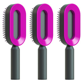 Self Cleaning Hair Brush For Women One-key Cleaning Hair Loss Airbag Massage Scalp Comb Anti-Static Hairbrush - Get Me Products