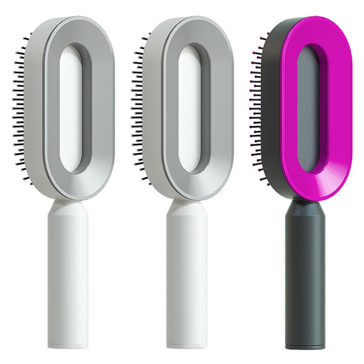 Self Cleaning Hair Brush For Women One-key Cleaning Hair Loss Airbag Massage Scalp Comb Anti-Static Hairbrush - Get Me Products