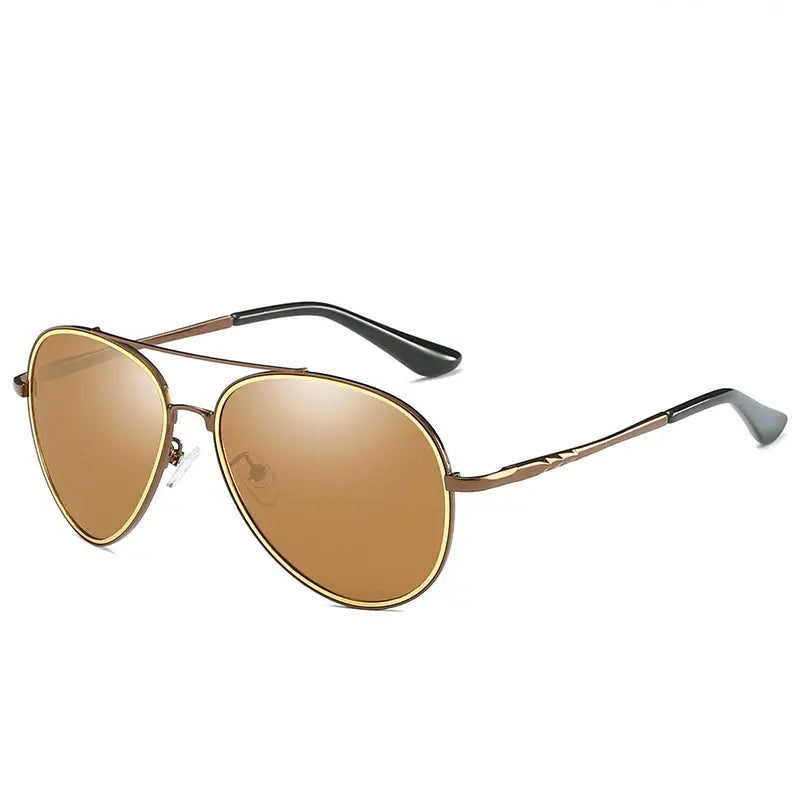 high quality Classic Retro Pilot Designer plastic Frame men Sunglasses With Double Bridge Polarized Lens Gafas de sol - Get Me Products