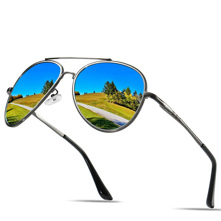 high quality Classic Retro Pilot Designer plastic Frame men Sunglasses With Double Bridge Polarized Lens Gafas de sol GetMeProducts