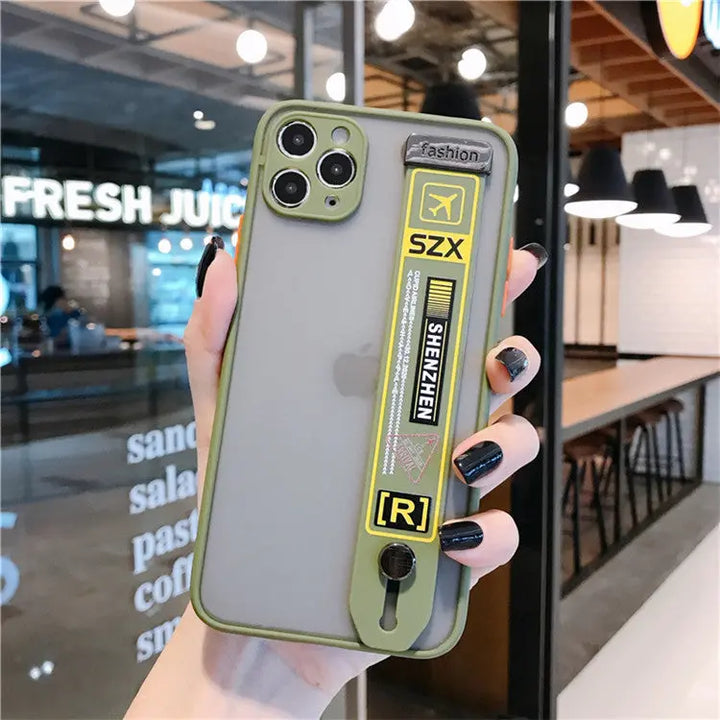 iPhone 13 12 11 Pro Max XR X XS Max SE 7 8 Cases Air Ticket Camera Protection Matte Phone Case With Wrist Strap Holder - Get Me Products