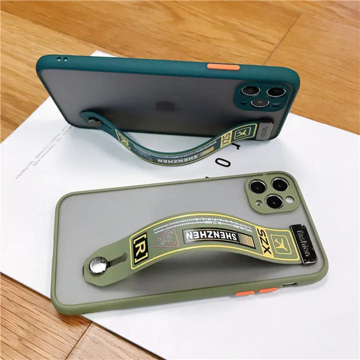 iPhone 13 12 11 Pro Max XR X XS Max SE 7 8 Cases Air Ticket Camera Protection Matte Phone Case With Wrist Strap Holder - Get Me Products